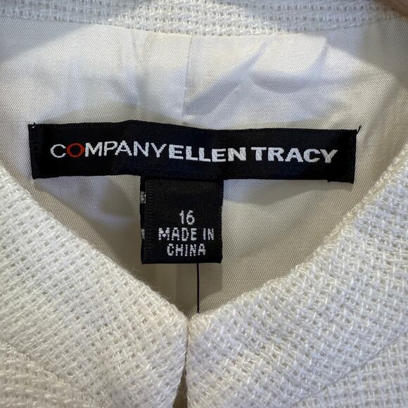 VTG Deadstock Company Ellen Tracy Linen Blazer Women's Size 16 White Vintage - Picture 4 of 13